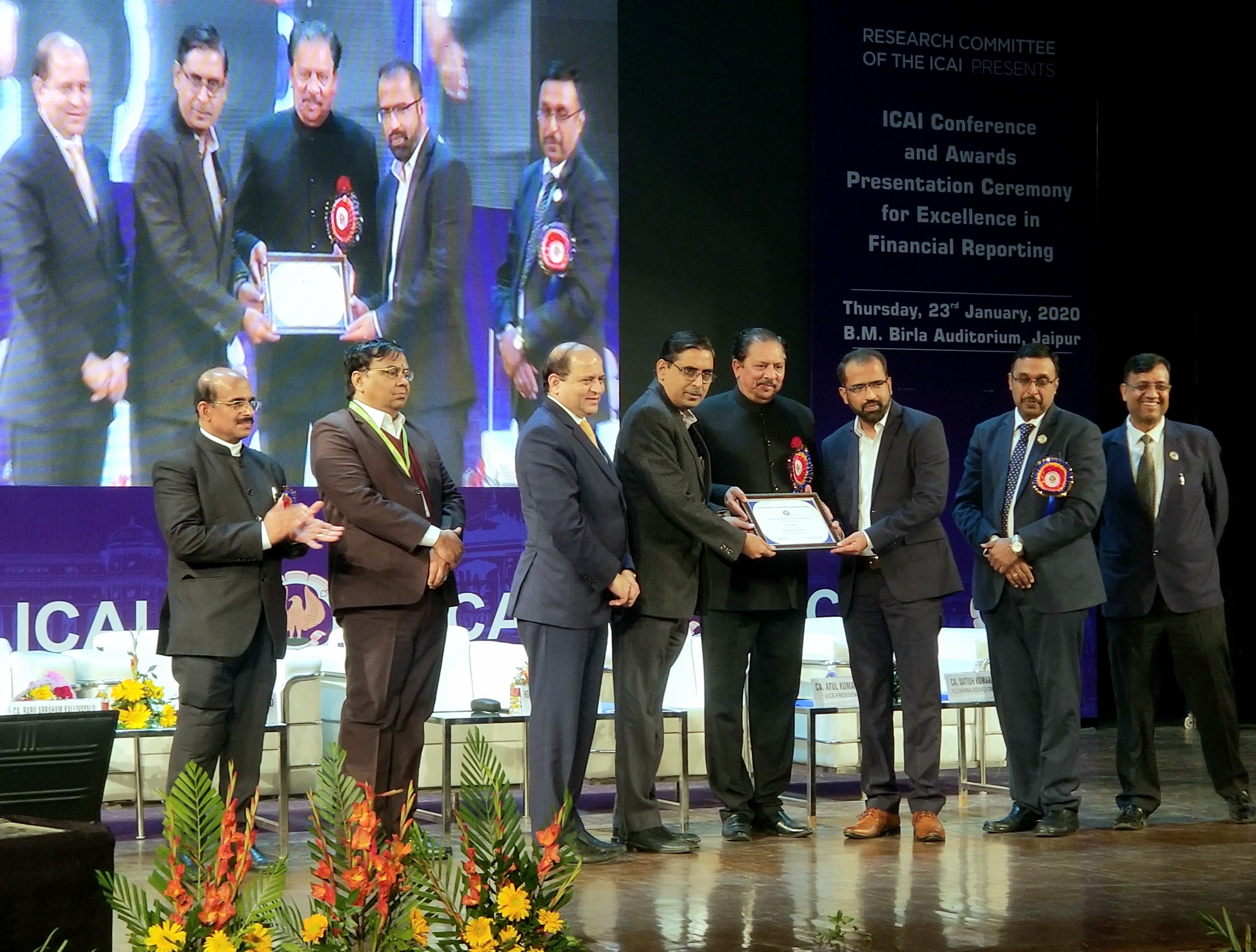 The Institute of Chartered Accountants of India Award for Excellence in Financial Reporting 2018-19 under the category of companies publishing integrated annual report