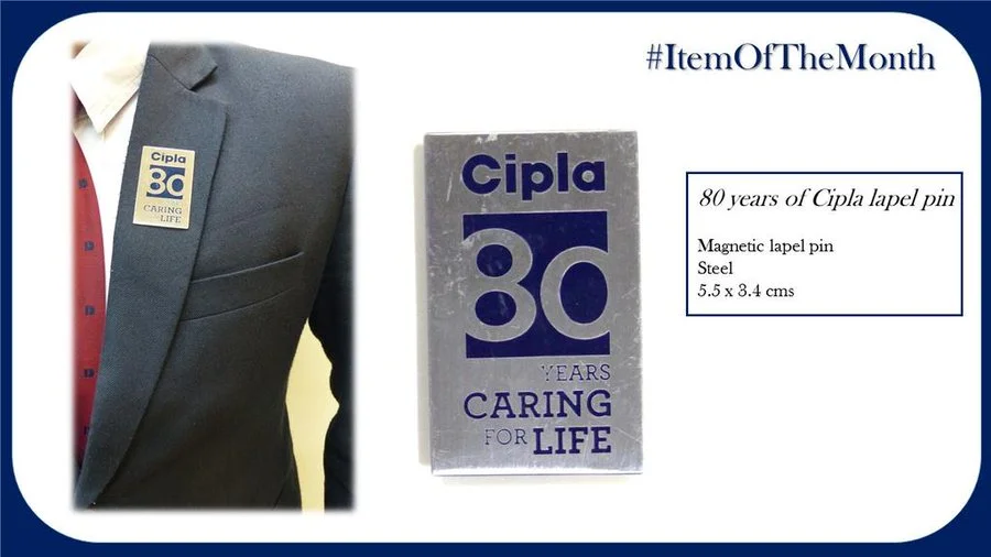 80 years of Cipla lapel pin