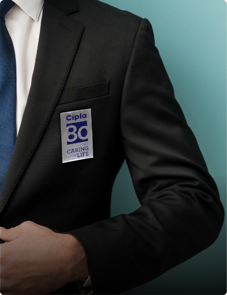 80 years of Cipla lapel pin