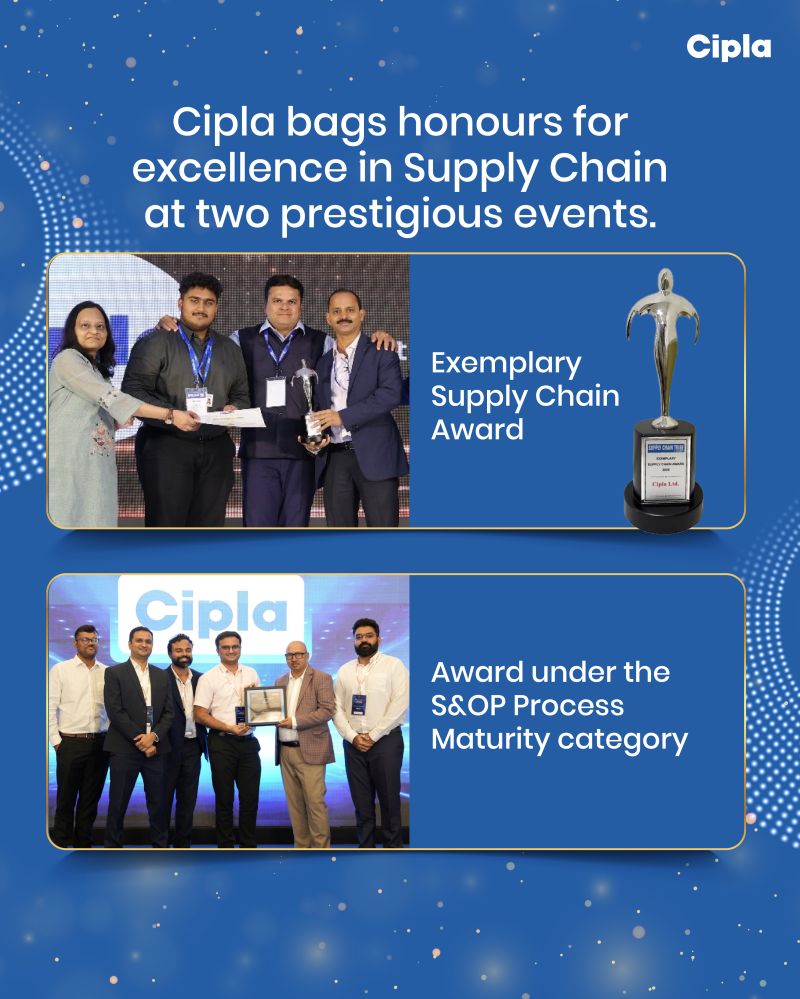 Cipla bags honours for excellence in Supply Chain at two prestigious events