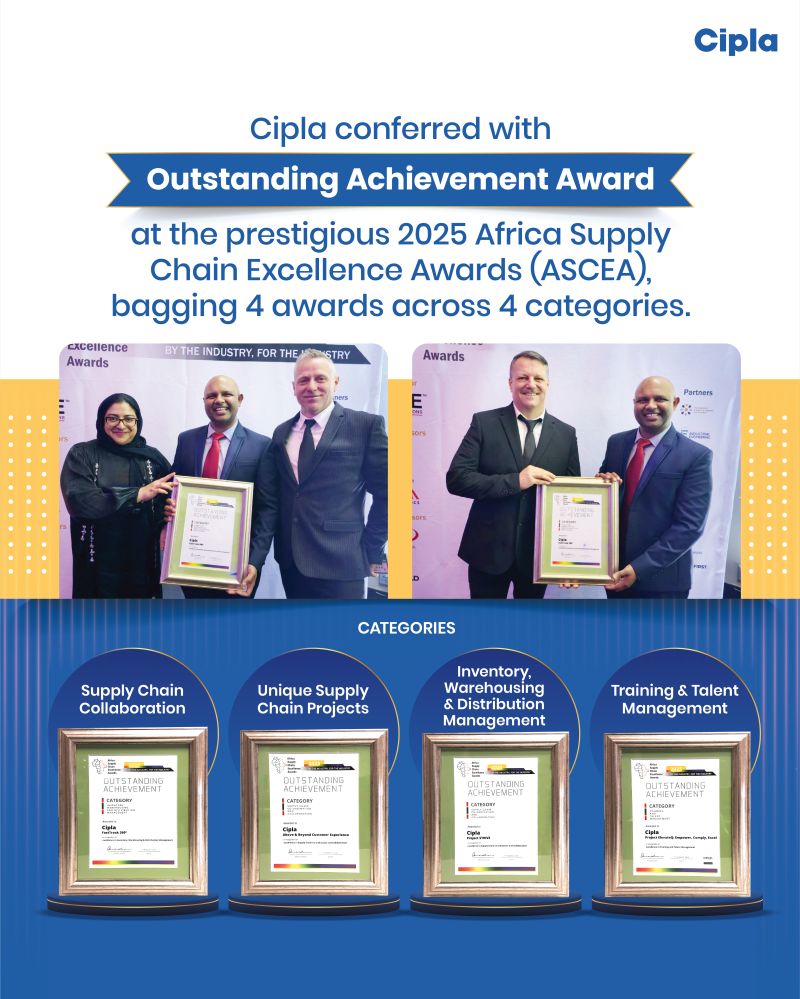 Outstanding Achievement Award at the prestigious 2025 Africa Supply Chain Excellence Awards (ASCEA) 